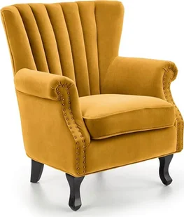 Elior Musztardowy pikowany fotel wypoczynkowy - Romes - Fotele - miniaturka - grafika 1