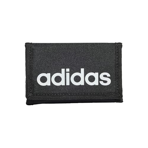 adidas Uniseks liniowy potrójnie składany portfel, czarny/biały, Rozmiar Uniwersalny