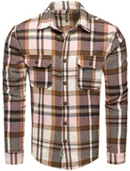 Koszule męskie - Męska koszula flanelowa w kratę Recea - miniaturka - grafika 1