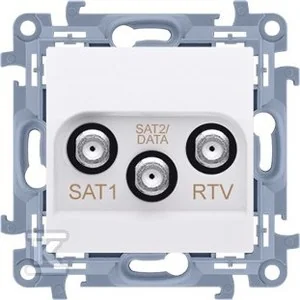 Kontakt Simon KONTAKT_SIMON Gniazdo antenowe RTV-SAT-SAT SIMON 10 Biały CASK2F.01/11 - Gniazdka elektryczne - miniaturka - grafika 1