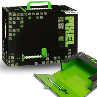Pixel Game Czarna teczka z rączką, teczka dla dzieci, sztywna A4 9,5 cm - Teczki i skoroszyty - miniaturka - grafika 1