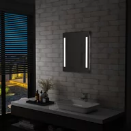Lustra - vidaXL Ścienne lustro łazienkowe z LED, z półką, 50 x 70 cm - miniaturka - grafika 1