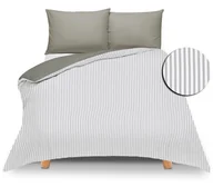 Pościel - Pościel dwustronna 220x200 Duale paski-szara z torbą - miniaturka - grafika 1