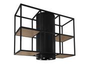 Okapy kuchenne - Nortberg Tubo Cage Central Wood 120 Black Matt - miniaturka - grafika 1