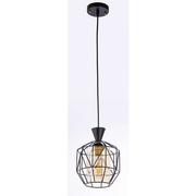 Lampy sufitowe - VEN Geometryczna LAMPA wisząca VEN W-5291/1 BK metalowa OPRAWA druciana ZWIS industrialny czarny miodowy - miniaturka - grafika 1