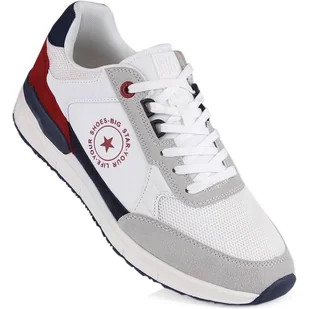 Buty męskie sportowe półbuty memory foam Big Star LL174255 101 białe - Półbuty męskie - miniaturka - grafika 1
