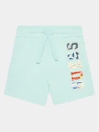 Spodenki damskie - Guess Szorty sportowe N4GD04 KA6R3 Niebieski Relaxed Fit - miniaturka - grafika 1