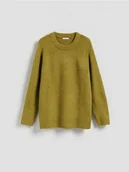 Swetry damskie - Reserved - Gładki sweter - oliwkowy - miniaturka - grafika 1