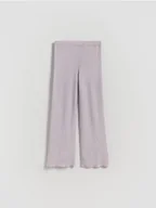 Spodnie i spodenki dla dziewczynek - Reserved - Dzianinowe spodnie z wiskozą - lawendowy - miniaturka - grafika 1