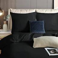 Pościel - Spod Igły I Nitki Pościel satynowa 140x200 czarna jednobarwna I24 - miniaturka - grafika 1