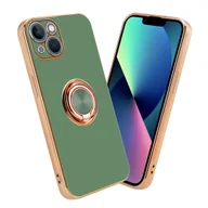 Etui i futerały do telefonów - Pokrowiec Do Apple iPhone 13 Etui w Glossy Jasno Zielony - Złoto magnetycznym Obudowa Case Cover Ochronny Cadorabo - miniaturka - grafika 1