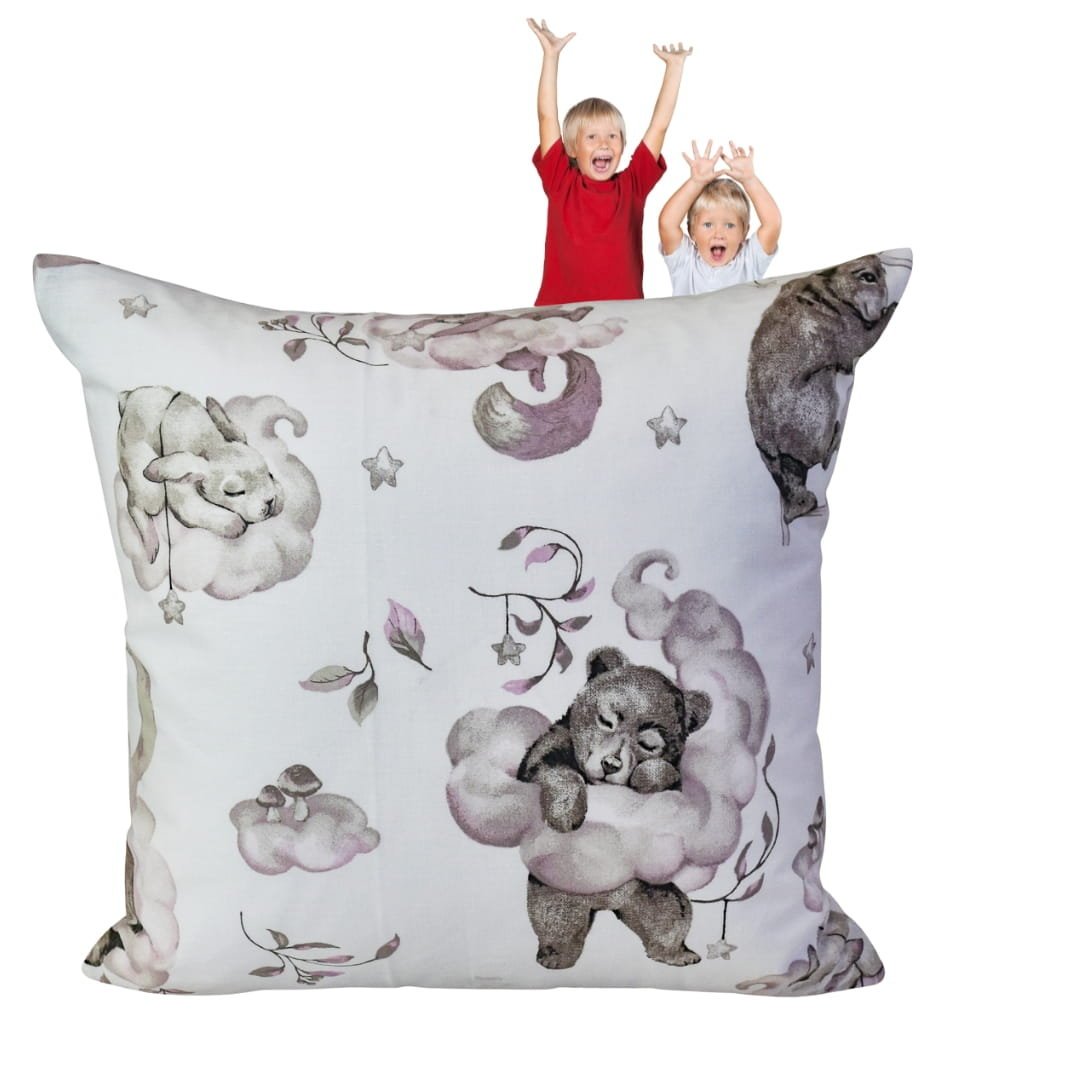 Poszewka Dziecięca 40x40 Bawełniana JAŚ Misie Na Drabince