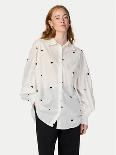 YAS Koszula Heart 26027777 Biały Regular Fit - Koszule damskie - miniaturka - grafika 1