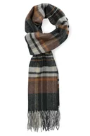 Apaszki i szaliki męskie - Szal Brązowo-Szary w Kratę - miniaturka - grafika 1