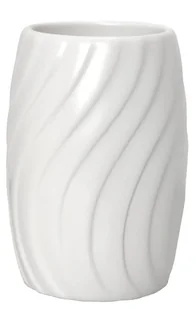 Kubek łazienkowy na szczoteczki do zębów biały Wave - Akcesoria łazienkowe Kubek łazienkowy na szczoteczki do zębów biały Wave - Akcesoria łazienkowe - miniaturka - grafika 1