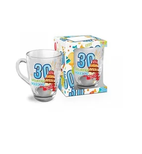 BGTech Kubek szklany 350ml 30 urodziny Urodzinowy Luzzz 043-00/OP-227-001/PL-8120 - Kubki - miniaturka - grafika 1