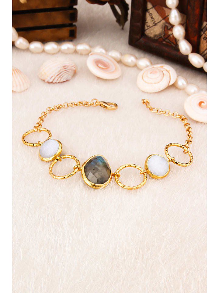 L'Atelier de Gaia Pozłacana bransoletka z tygrysim okiem