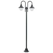 Lampy ogrodowe - vidaXL Latarnia ogrodowa 2-punktowa, 220 cm, E27, ciemnozielona - miniaturka - grafika 1