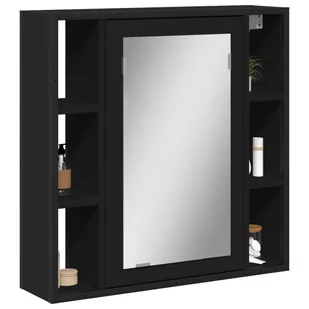 vidaXL Szafka łazienkowa z lustrem, czarna, 60x16x60 cm - Szafki łazienkowe - miniaturka - grafika 1