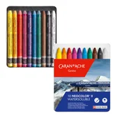 Kredki, ołówki, pastele i pisaki - Pastele Caran D'ache Neocolor Ii, 10 kolorów - miniaturka - grafika 1