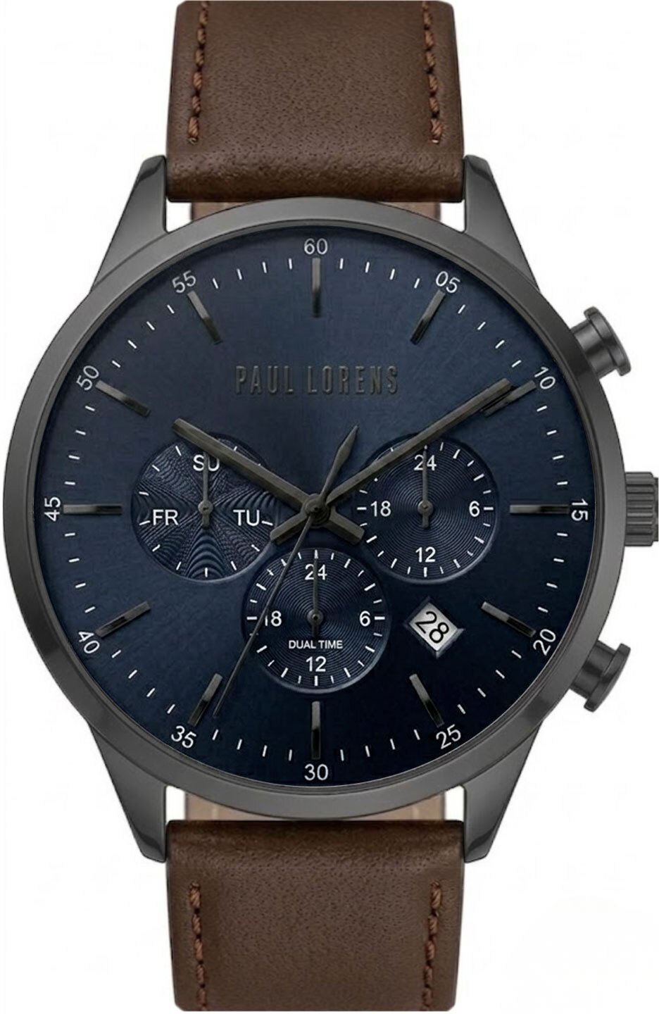 Zegarek Paul Lorens Zegarek męski Paul Lorens LARGO skórzany Dual Time idealny na prezent