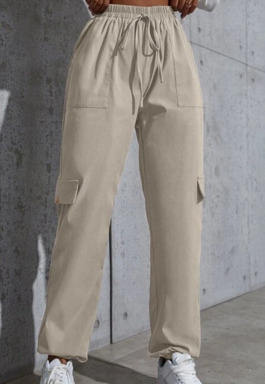 SHEIN DAMSKIE SPODNIE BOJÓWKI BEŻOWE L/XL VWS