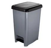 Kosze na śmieci - Kosz plastikowy otwierany przyciskiem pedałowym 15 l Linea Trade KP15K - miniaturka - grafika 1