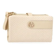 Portfele - Pepe Jeans Sprig Portfel z wizytówką Beżowy 14,5x9x2 cms Skóra syntetyczna by Joumma Bags, Beis, Talla única, Portfel z karty - miniaturka - grafika 1