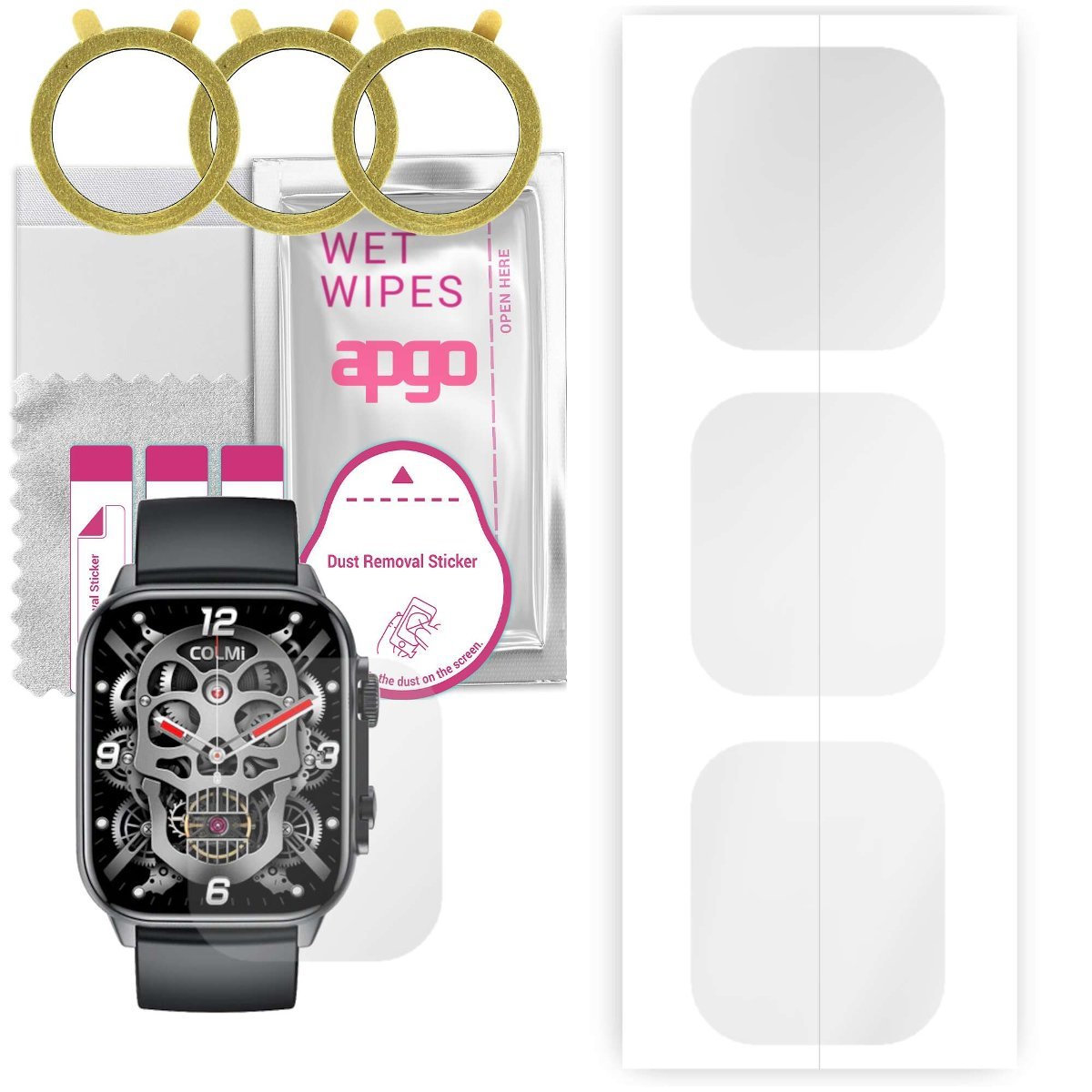 3x Folia hydrożelowa do Colmi C81 - apgo Smartwatch Hydrogel Protection Ochrona na ekran smartwatcha