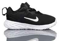 Buty dla dziewczynek - BUTY DZIECIĘCE NIKE REVOLUTION 6 NN TDV DD1094 003 Z BIAŁĄ PODESZWĄ R-18,5 - miniaturka - grafika 1