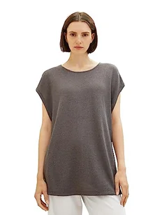 TOM TAILOR Damska koszulka top z rozcięciami, 32251-Dark Mineral Grey, S - Koszulki i topy damskie - miniaturka - grafika 1