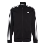 Koszulki męskie - adidas Essentials Warm-Up 3-Stripes Track Top, Tunika ciążowa Mężczyźni, czarny/biały, XL Tall - miniaturka - grafika 1
