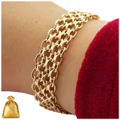 Bransoletki - DAMSKA BRANSOLETKA ZE STALI CHIRURGICZNEJ BISMARK, SZEROKA + REGULACJA 18K - miniaturka - grafika 1