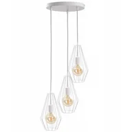 Lampy sufitowe - KET LAMPA wisząca loftowa OPRAWA kaskada ZWIS metalowy biały KET442 - miniaturka - grafika 1