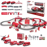 Samoloty i helikoptery - Woopie Lumarko Kolejka Elektryczna Tor Samochodowy Straż Helikopter Auta 92 Elementy 41526 Lek - miniaturka - grafika 1