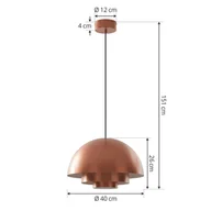 Lampy sufitowe - Lampa wisząca LED Lucande Nymara, miedź, aluminium, Ø 40 cm - miniaturka - grafika 1