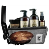 Kosmetyki i akcesoria do pielęgnacji brody - Zestaw DO BRODY Szczotka Grzebień Kosmetyczka - miniaturka - grafika 1