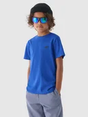 Koszulki dla chłopców - 4F T-shirt gładki chłopięcy - niebieski 122 (6-7 lat) - miniaturka - grafika 1