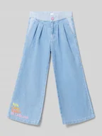 Spodnie i spodenki dla dziewczynek - Jeansy z zakładkami w pasie - miniaturka - grafika 1