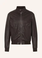 Moda i Uroda OUTLET - Zegna Bluzon Ze Skóry braun - miniaturka - grafika 1