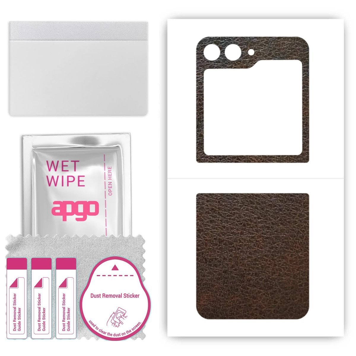 Folia naklejka skórka strukturalna na TYŁ do Samsung Galaxy Z Flip 5 - Skóra Brązowa - apgo SKINS