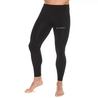 Bielizna sportowa męska - Męskie legginsy do biegania Brubeck RUNNING FORCE LE11460A black - S - grafika 1