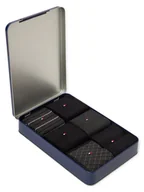 Skarpetki męskie - Tommy Hilfiger Męskie 6-pak skarpet w pudełku prezentowym Mężczyźni Bawełna czarny wzorzysty, 43-46 - miniaturka - grafika 1