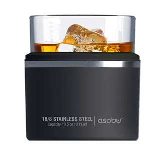 Rękaw termiczny ze szklanką na whisky Asobu Insulated Whiskey Kuzie - black - Termosy - miniaturka - grafika 1
