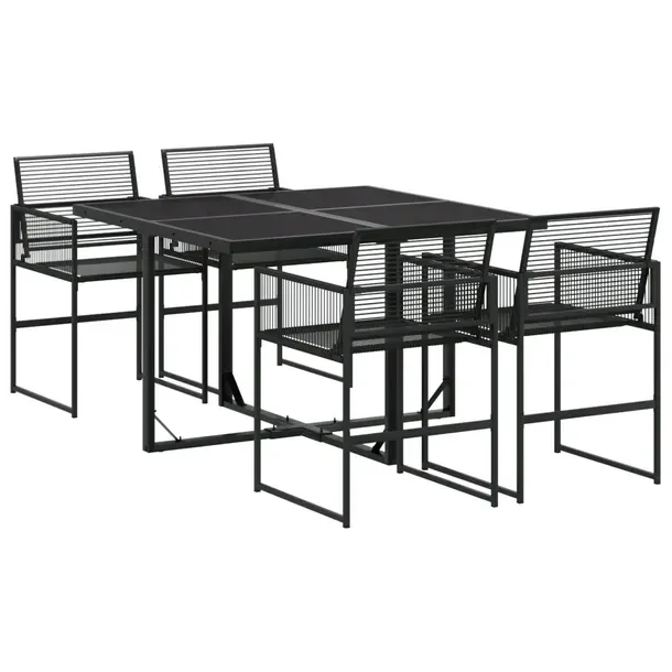 Zestaw mebli ogrodowych 110 x 107 x 72 cm, czarny, rattan PE, stal malowana