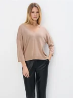 Swetry damskie - Mohito - Sweter z dekoltem V - sand - miniaturka - grafika 1