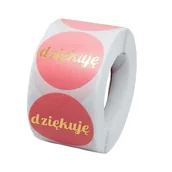 Scrapbooking - Naklejki Ozdobne Okrągłe 3,8 Cm Dziękuję 10 Szt. - miniaturka - grafika 1