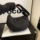 Inne - TEMU Damska Casualowa Torba na Ramię z Nylonu z Zamkiem, Regulowanym Paskiem i Podszewką z Poliestru, Idealna do Pracy lub Podróży - miniaturka - grafika 1