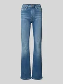 Spodnie damskie - Jeansy o rozkloszowanym kroju z 5 kieszeniami - miniaturka - grafika 1