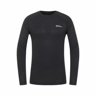 Męska ocieplana bluzka z długim rękawem Jack Wolfskin INFINITE WARM LS M black - M - Bielizna sportowa męska - miniaturka - grafika 1